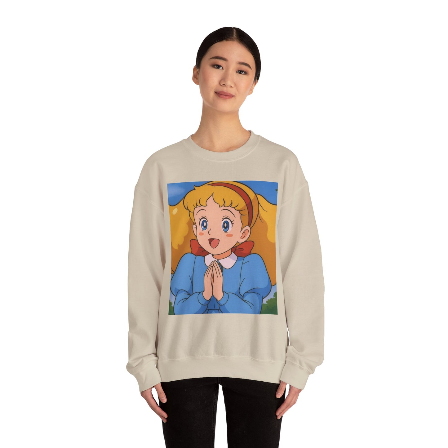 Cute Cartoon Character Crewneck Sweatshirt, Cozy Sweatshirt, Gift for Kids, Cartoon Apparel, Anime Sweatshirt, Cute Clothing