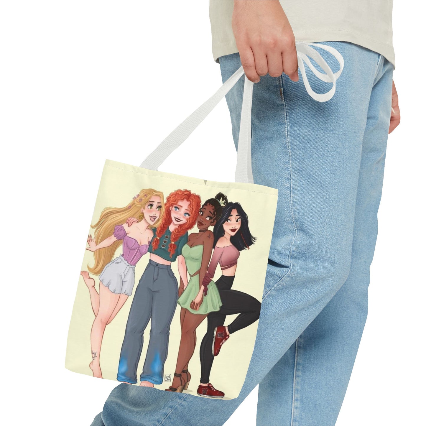 Charming Friendship Tote Bag, Perfect Gift for Friends, Girls' Day Out, Casual Carryall, Eco-Friendly Shopper, Fun Illustration