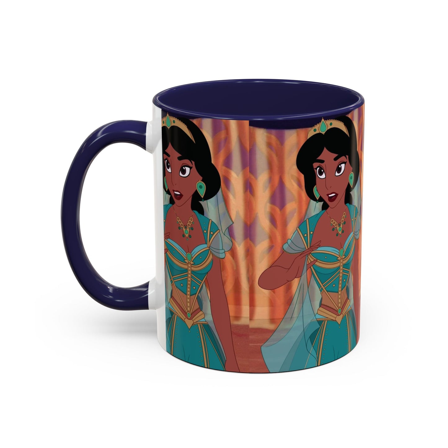 Jasmine Inspired Accent Coffee Mug, Cartoon Character Mug, Gift for Disney Fans, Unique Ceramic Coffee Cup, 11oz and 15oz Options