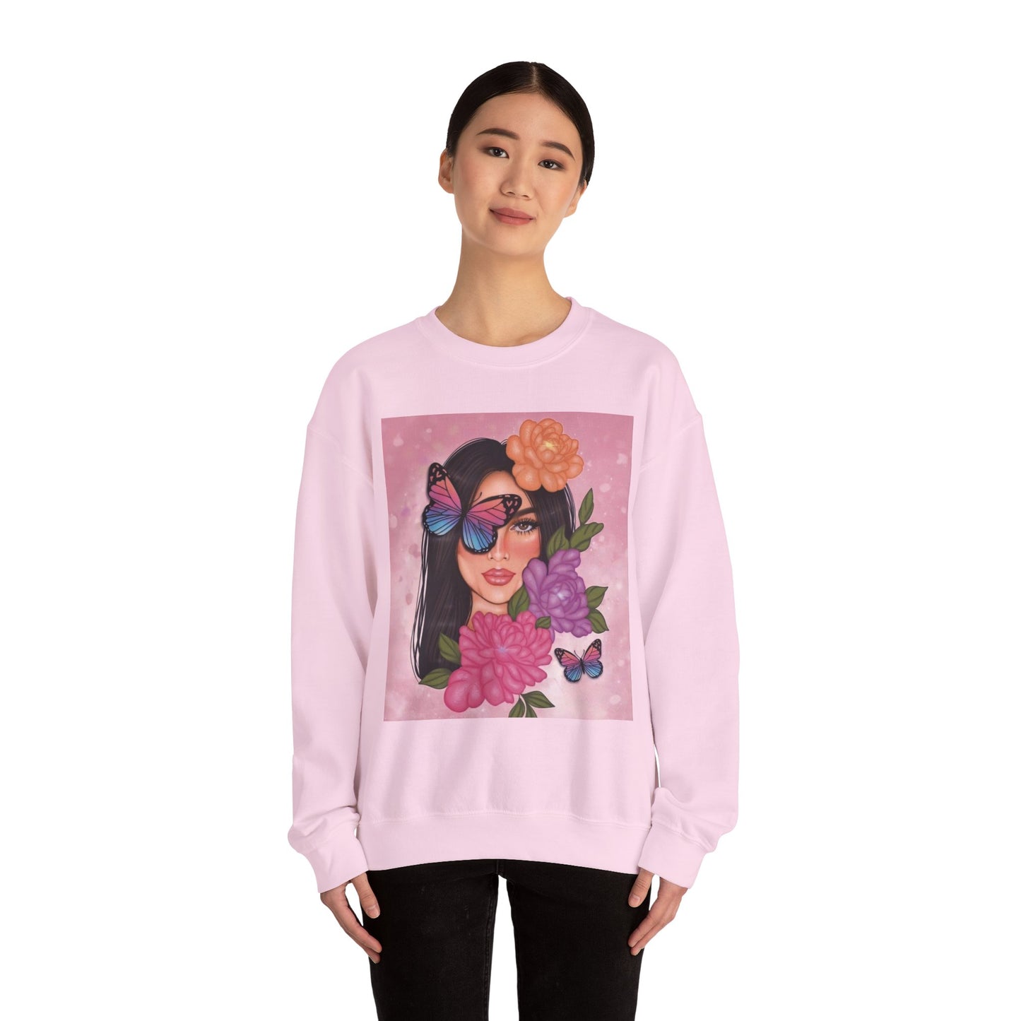 Butterfly Floral Unisex Crewneck Sweatshirt, Cozy Gift for Her, Spring Fashion, Butterfly Art Apparel, Perfect for Birthdays & Casual Wear