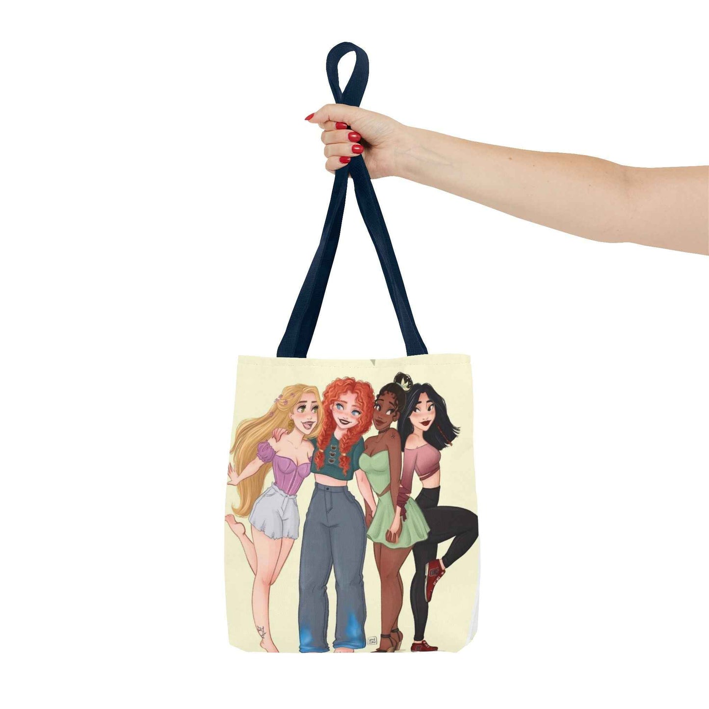 Charming Friendship Tote Bag, Perfect Gift for Friends, Girls' Day Out, Casual Carryall, Eco-Friendly Shopper, Fun Illustration - I&B