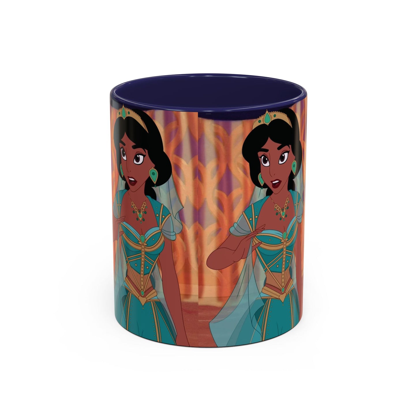 Jasmine Inspired Accent Coffee Mug, Cartoon Character Mug, Gift for Disney Fans, Unique Ceramic Coffee Cup, 11oz and 15oz Options