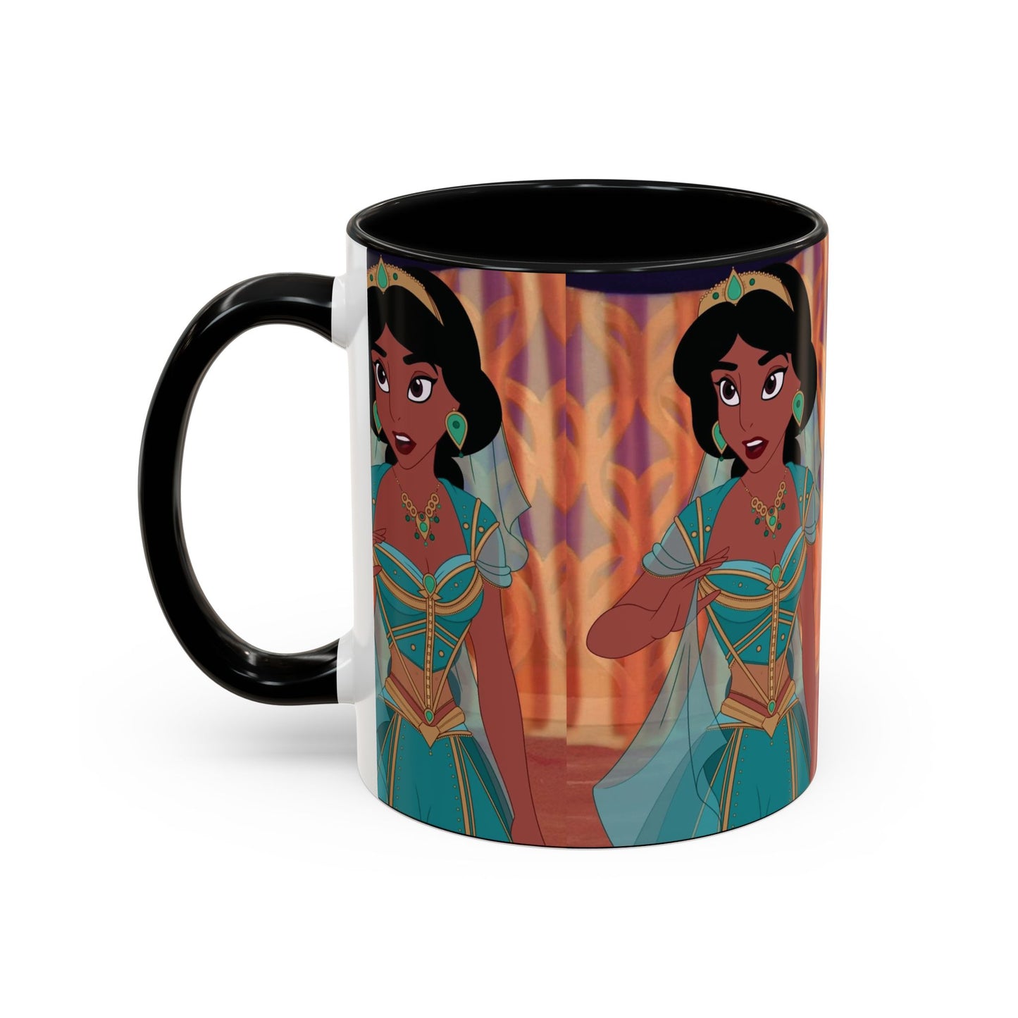 Jasmine Inspired Accent Coffee Mug, Cartoon Character Mug, Gift for Disney Fans, Unique Ceramic Coffee Cup, 11oz and 15oz Options