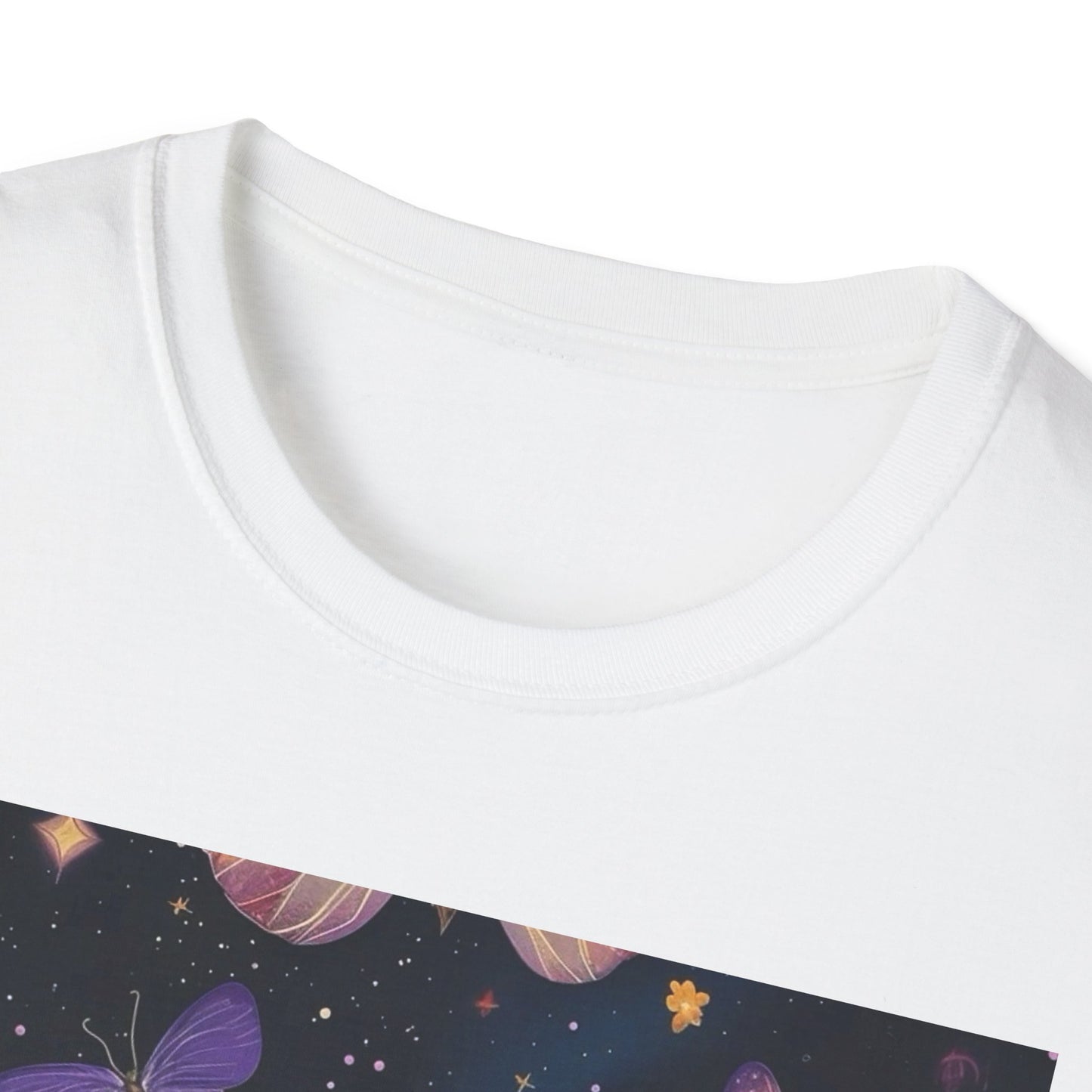 Butterfly Dreamer Unisex Softstyle T-Shirt | Boho Aesthetic Tee, Nature Lover Gift, Casual Wear, Summer Style, Unique Art Top