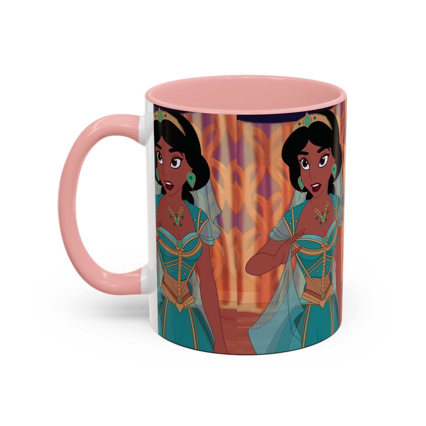 Jasmine Inspired Accent Coffee Mug, Cartoon Character Mug, Gift for Disney Fans, Unique Ceramic Coffee Cup, 11oz and 15oz Options
