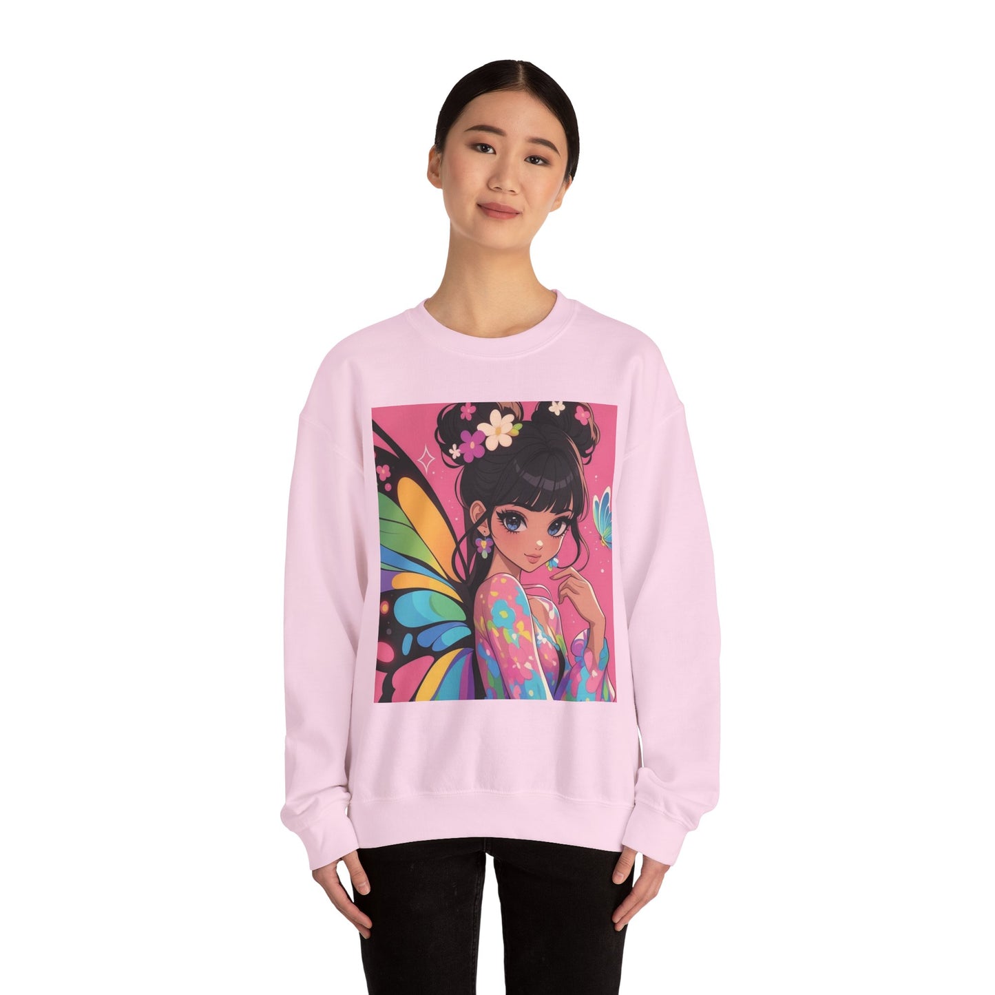 Colorful Butterfly Graphic Sweatshirt - Cozy Unisex Crewneck for Art Lovers, Casual Wear, Gift for Friends, Spring Fashion, Unique Gifts - I&B