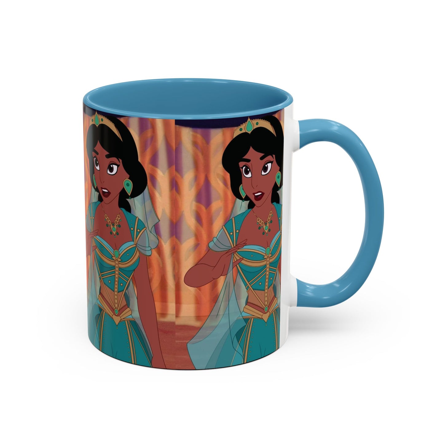 Jasmine Inspired Accent Coffee Mug, Cartoon Character Mug, Gift for Disney Fans, Unique Ceramic Coffee Cup, 11oz and 15oz Options
