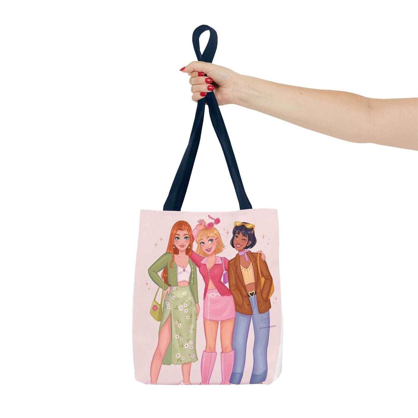Chic Friendship Tote Bag - Stylish Grocery Bag, Beach Bag, Gift for Friends, Art Print Tote, Cute City Bag - I&B