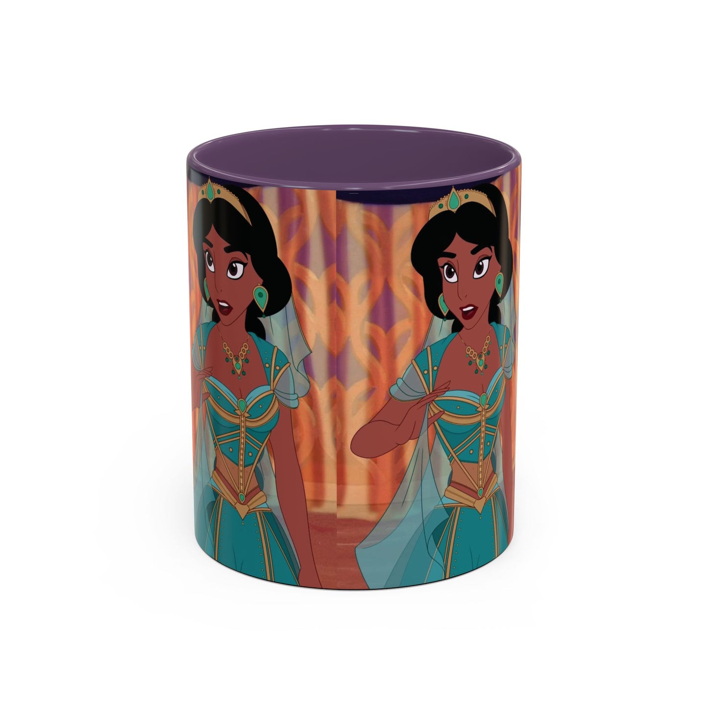 Jasmine Inspired Accent Coffee Mug, Cartoon Character Mug, Gift for Disney Fans, Unique Ceramic Coffee Cup, 11oz and 15oz Options