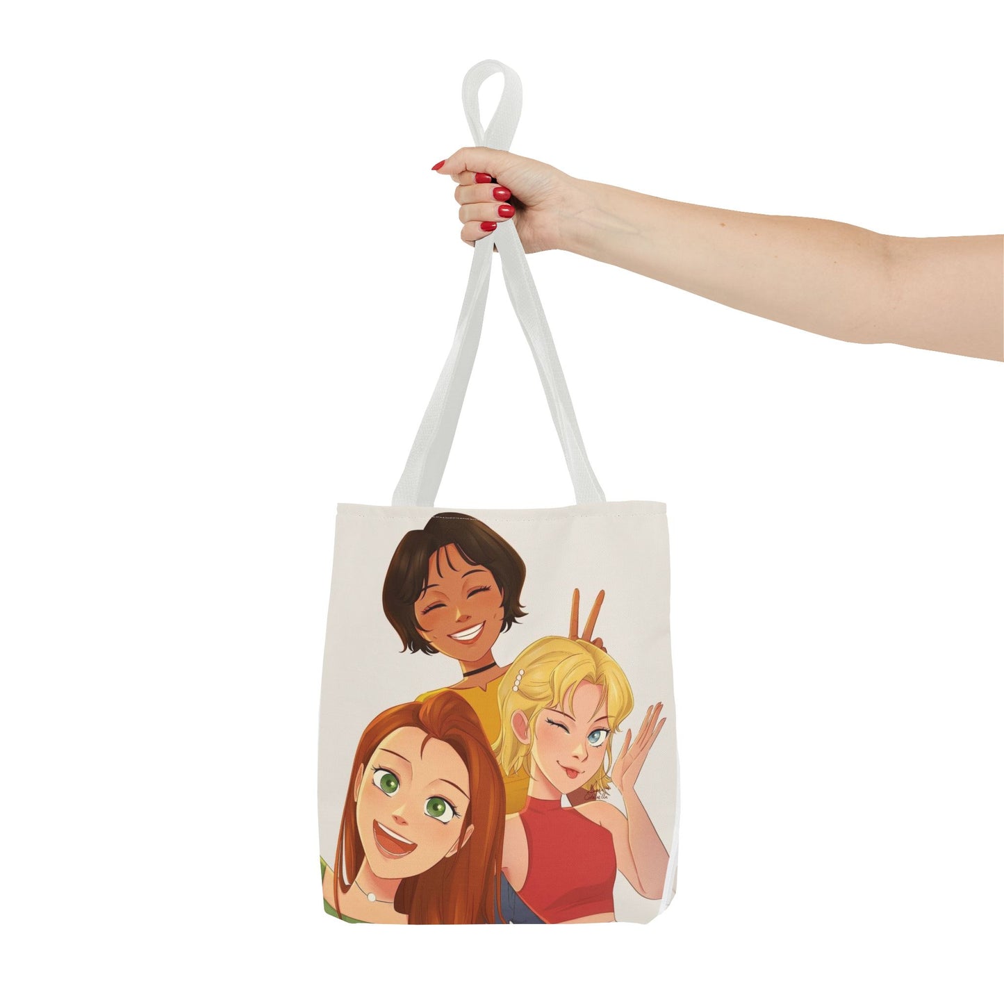 Vibrant Friendship Tote Bag, Girls' Day Out Bag, Cute Gift for Friends, Everyday Shopper, Travel Tote, Festival Bag
