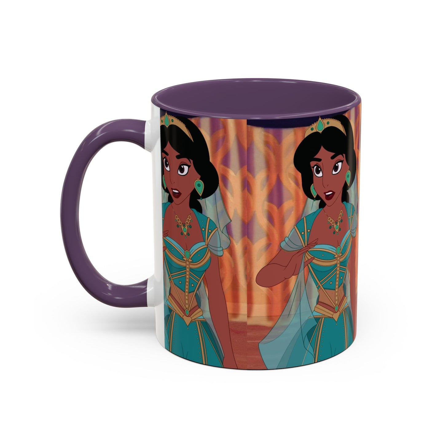 Jasmine Inspired Accent Coffee Mug, Cartoon Character Mug, Gift for Disney Fans, Unique Ceramic Coffee Cup, 11oz and 15oz Options