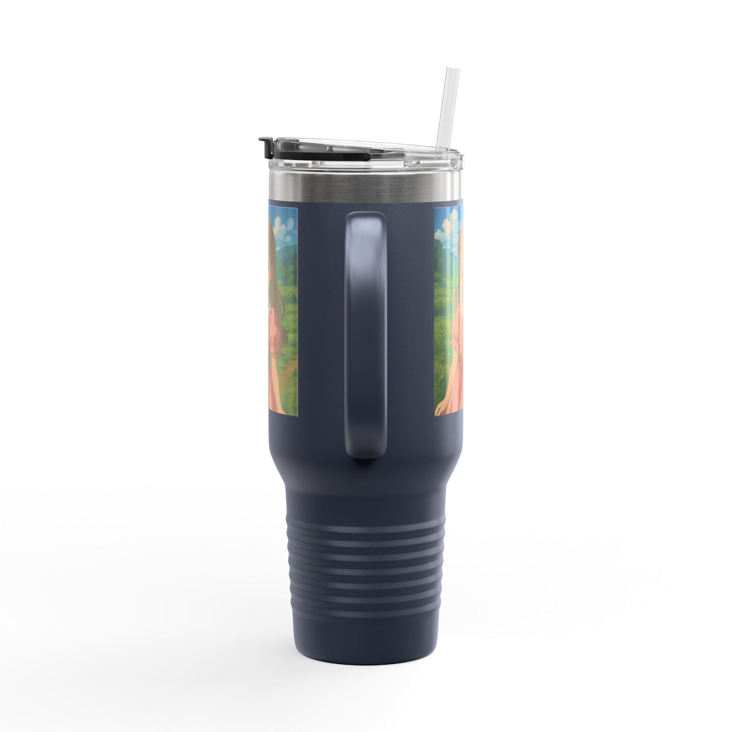 Artistic Insulated Travel Mug, 40oz - Cute Character Design, Perfect for Tea and Coffee Lovers, Unique Gift for Birthdays, Travel and Home