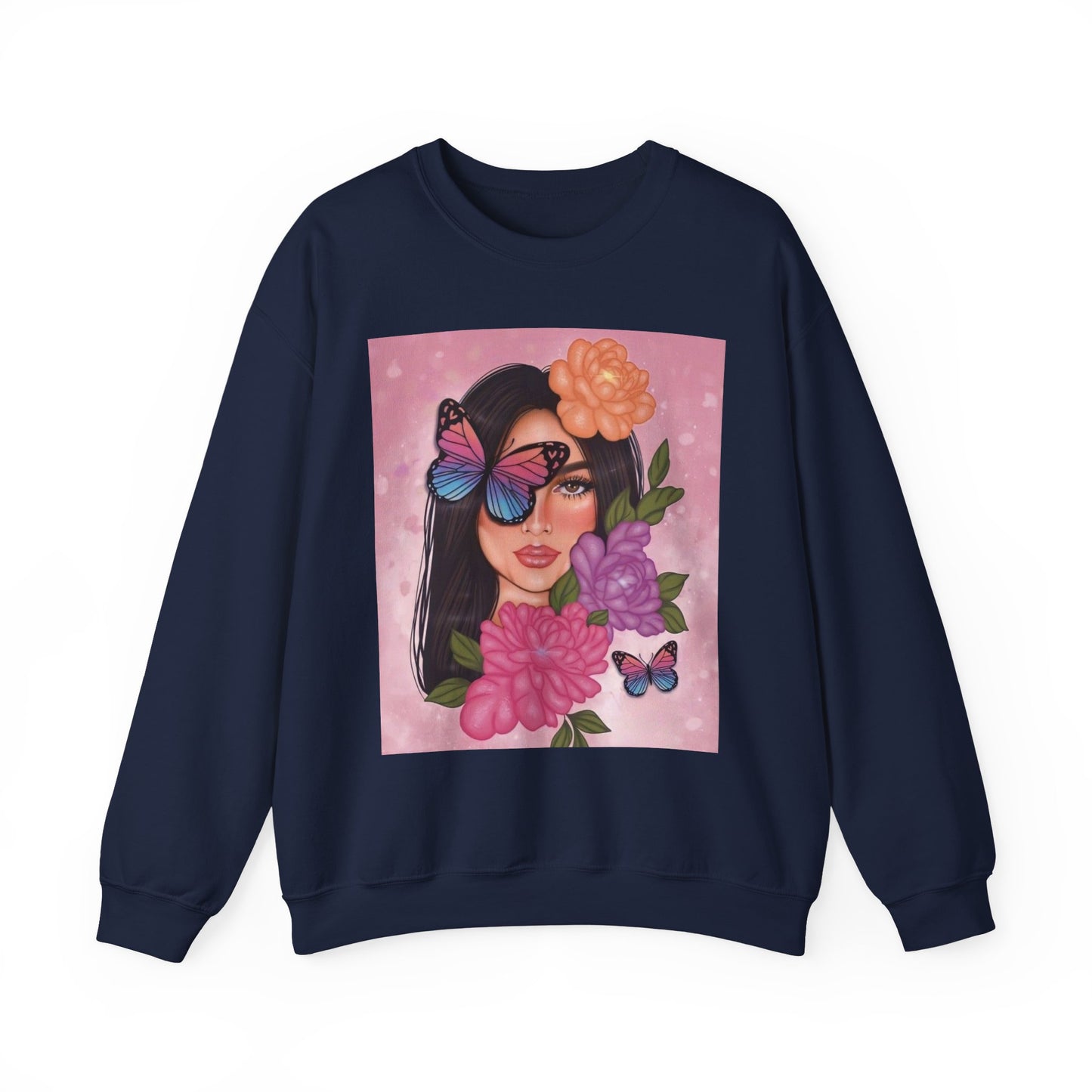 Butterfly Floral Unisex Crewneck Sweatshirt, Cozy Gift for Her, Spring Fashion, Butterfly Art Apparel, Perfect for Birthdays & Casual Wear