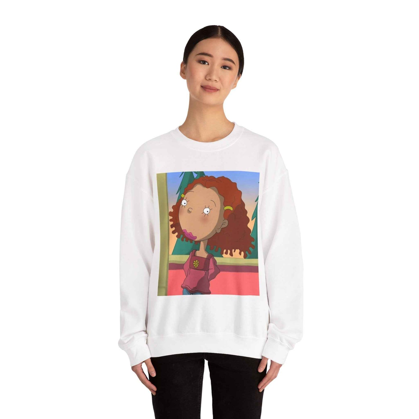 Trendy Cartoon Sweatshirt - Cozy Unisex Crewneck with Playful Character Design, Perfect for Casual Outings, Holidays & Gifts - I&B