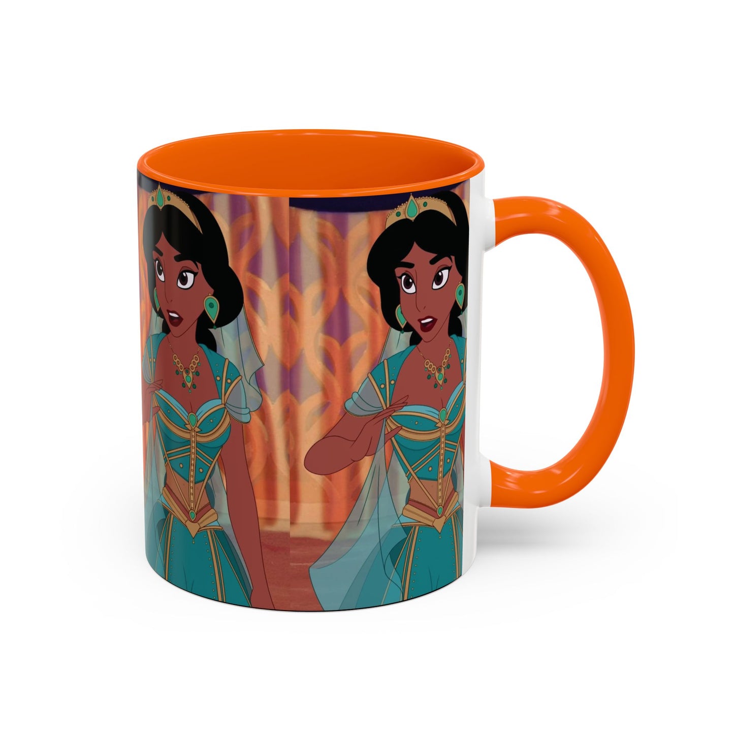 Jasmine Inspired Accent Coffee Mug, Cartoon Character Mug, Gift for Disney Fans, Unique Ceramic Coffee Cup, 11oz and 15oz Options