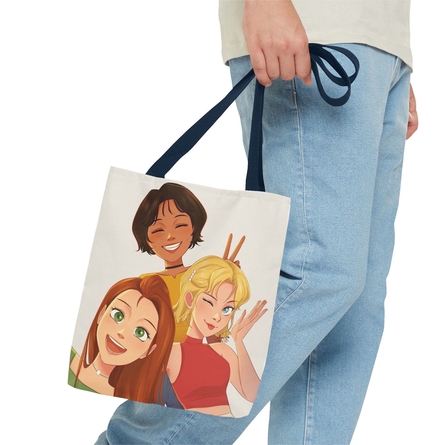 Vibrant Friendship Tote Bag, Girls' Day Out Bag, Cute Gift for Friends, Everyday Shopper, Travel Tote, Festival Bag