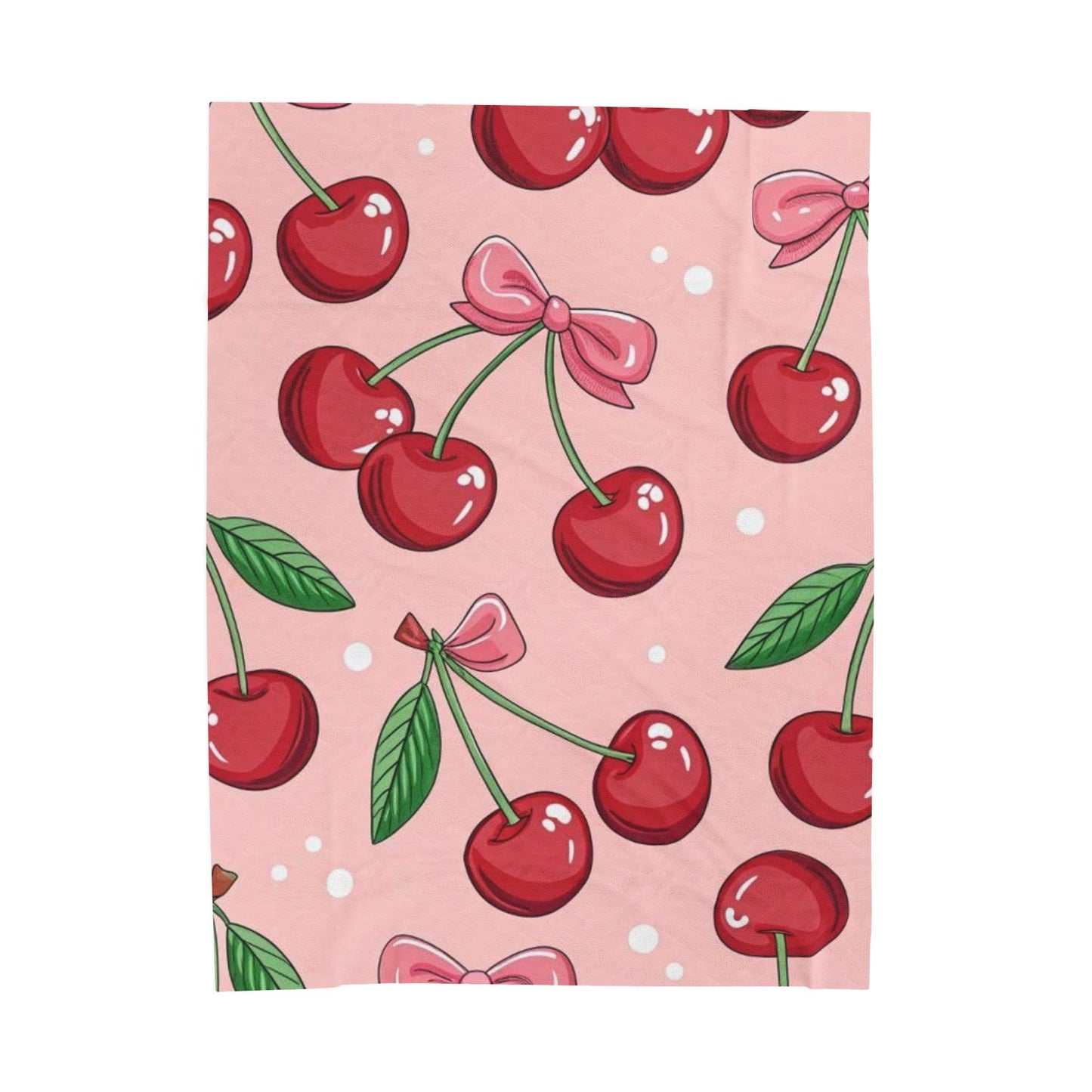 Cherry Blossom Velveteen Plush Blanket, Cozy Soft Throw, Cute Home Decor, Perfect Gift for Kids, Birthday & Holiday Essentials