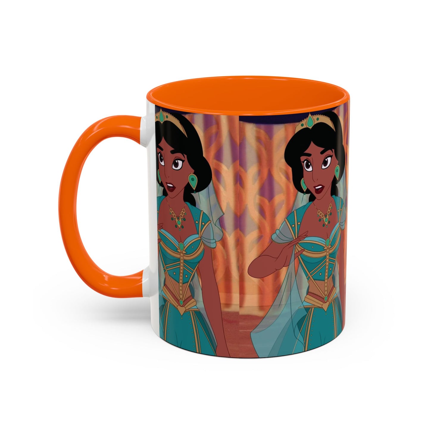 Jasmine Inspired Accent Coffee Mug, Cartoon Character Mug, Gift for Disney Fans, Unique Ceramic Coffee Cup, 11oz and 15oz Options