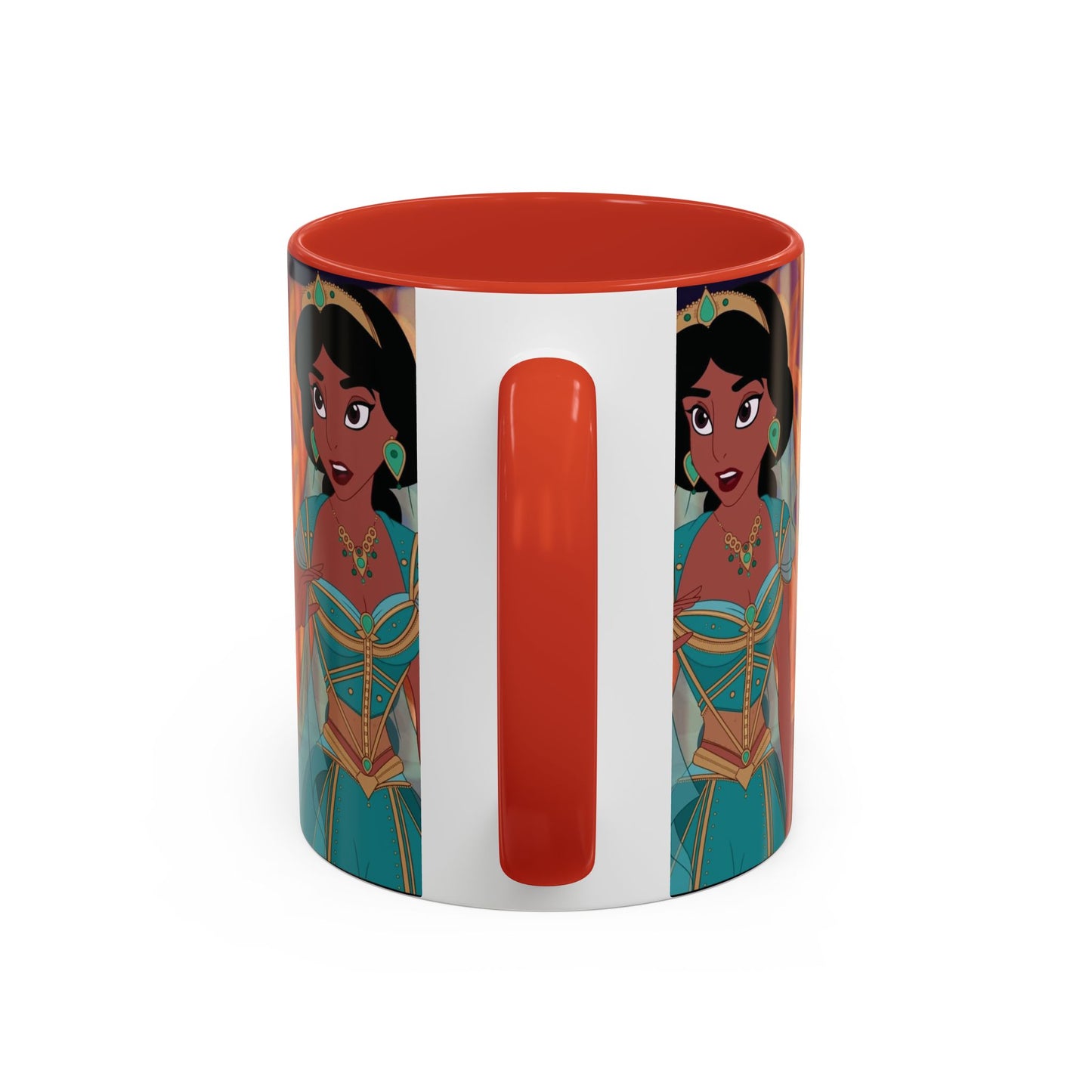 Jasmine Inspired Accent Coffee Mug, Cartoon Character Mug, Gift for Disney Fans, Unique Ceramic Coffee Cup, 11oz and 15oz Options