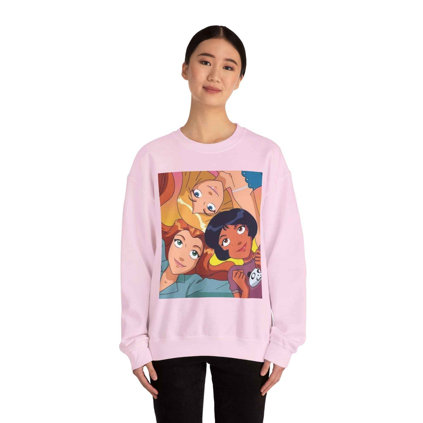 Colorful Cartoon Crewneck Sweatshirt - Cozy Gift for Friends, Casual Wear, Studio Lounge, Character Lover, Fun Fashion - I&B