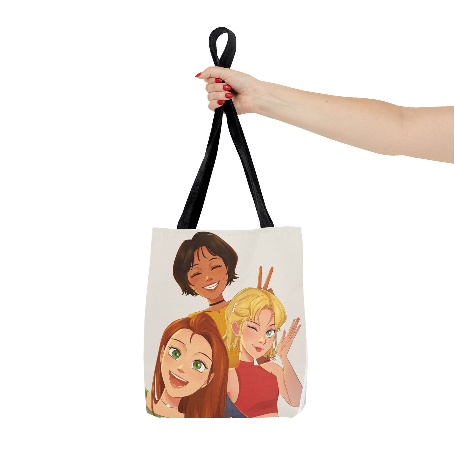 Vibrant Friendship Tote Bag, Girls' Day Out Bag, Cute Gift for Friends, Everyday Shopper, Travel Tote, Festival Bag