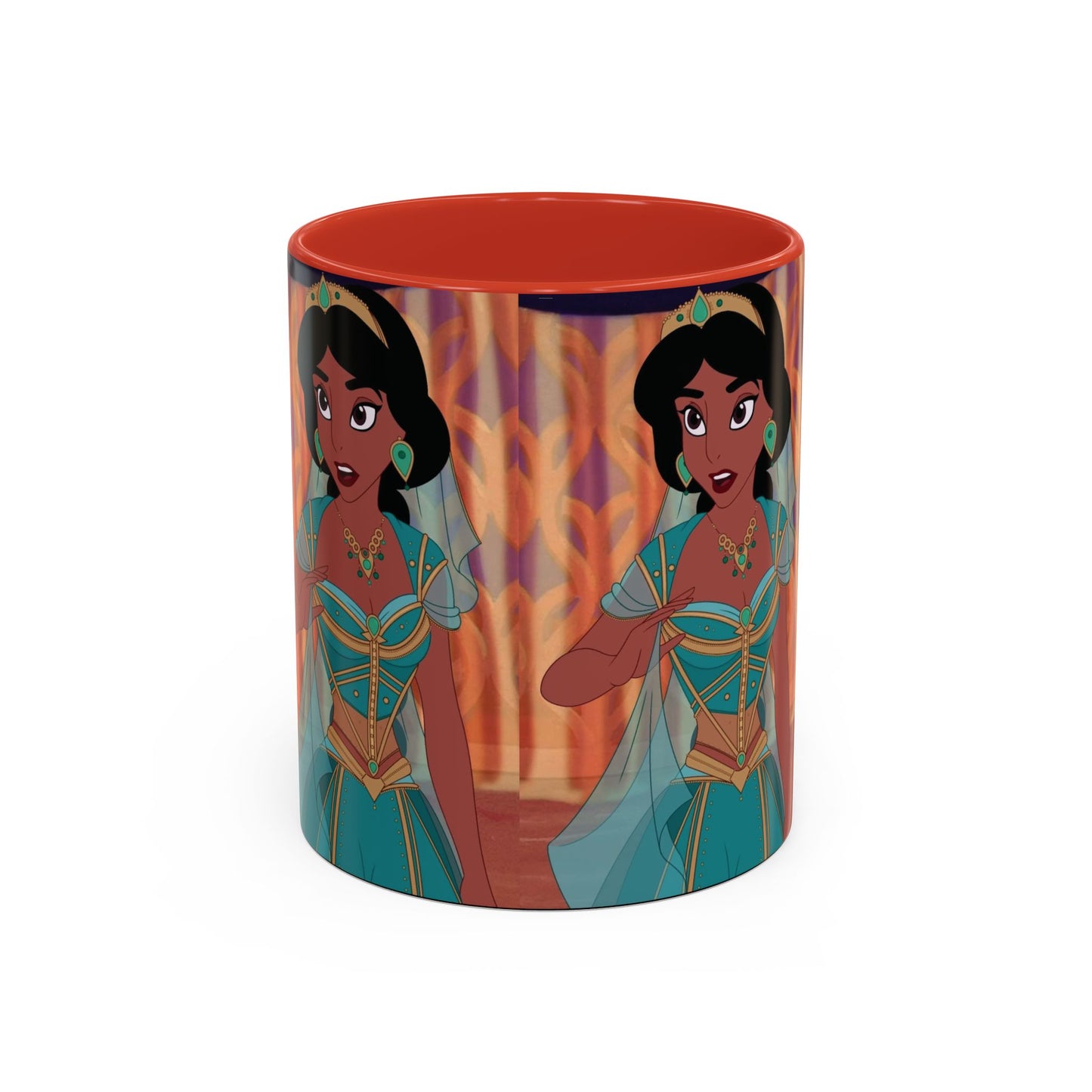 Jasmine Inspired Accent Coffee Mug, Cartoon Character Mug, Gift for Disney Fans, Unique Ceramic Coffee Cup, 11oz and 15oz Options