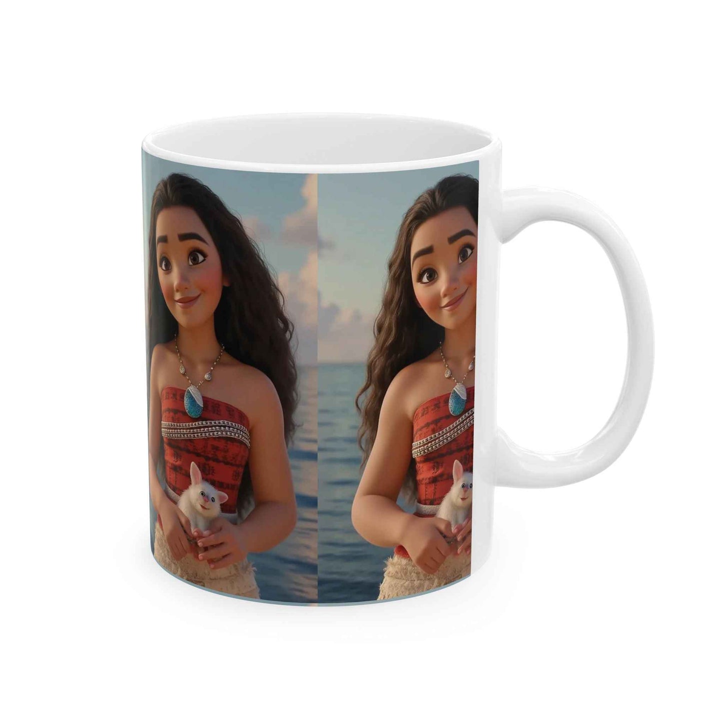Moana Inspired Ceramic Mug, Disney Mug, Cute Coffee Cup, Gift for Kids, Ocean Lover Mug, Tea Drinkware for Holidays - I&B