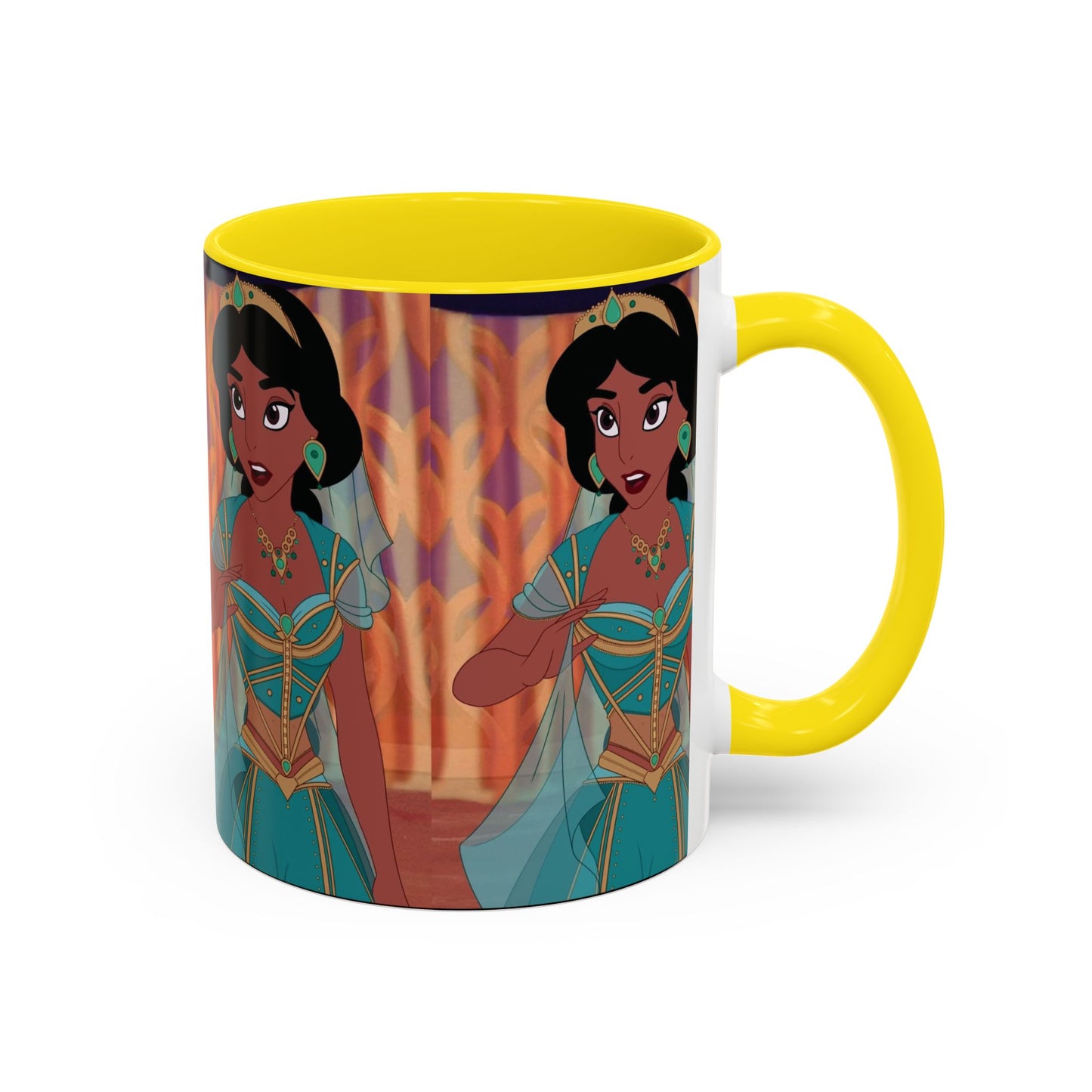 Jasmine Inspired Accent Coffee Mug, Cartoon Character Mug, Gift for Disney Fans, Unique Ceramic Coffee Cup, 11oz and 15oz Options