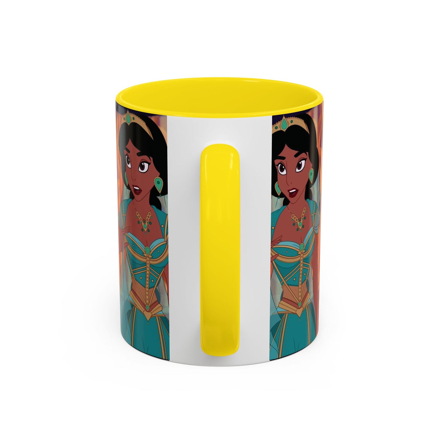 Jasmine Inspired Accent Coffee Mug, Cartoon Character Mug, Gift for Disney Fans, Unique Ceramic Coffee Cup, 11oz and 15oz Options