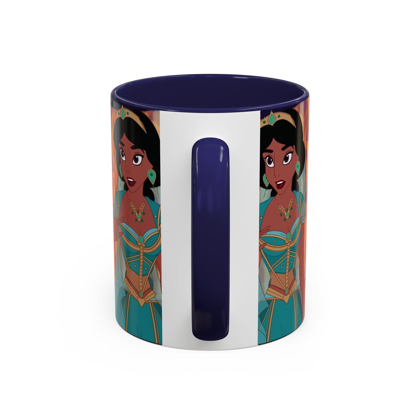 Jasmine Inspired Accent Coffee Mug, Cartoon Character Mug, Gift for Disney Fans, Unique Ceramic Coffee Cup, 11oz and 15oz Options