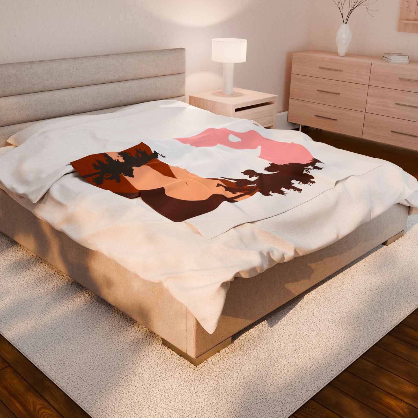 Nature-Inspired Velveteen Plush Blanket – Cozy Throw, Perfect for Home Decor, Gifting, Camping, or Movie Nights '