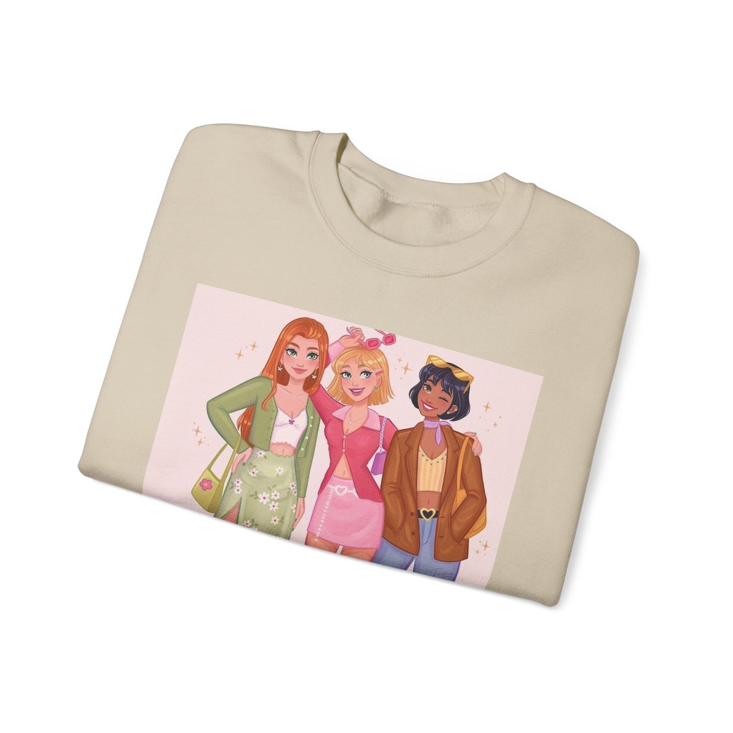 Chic Cartoon Crewneck Sweatshirt | Trendy Graphic Pullover, Suitable for Everyday Wear, Gift for Friends, Cozy Style, Cute Fashion