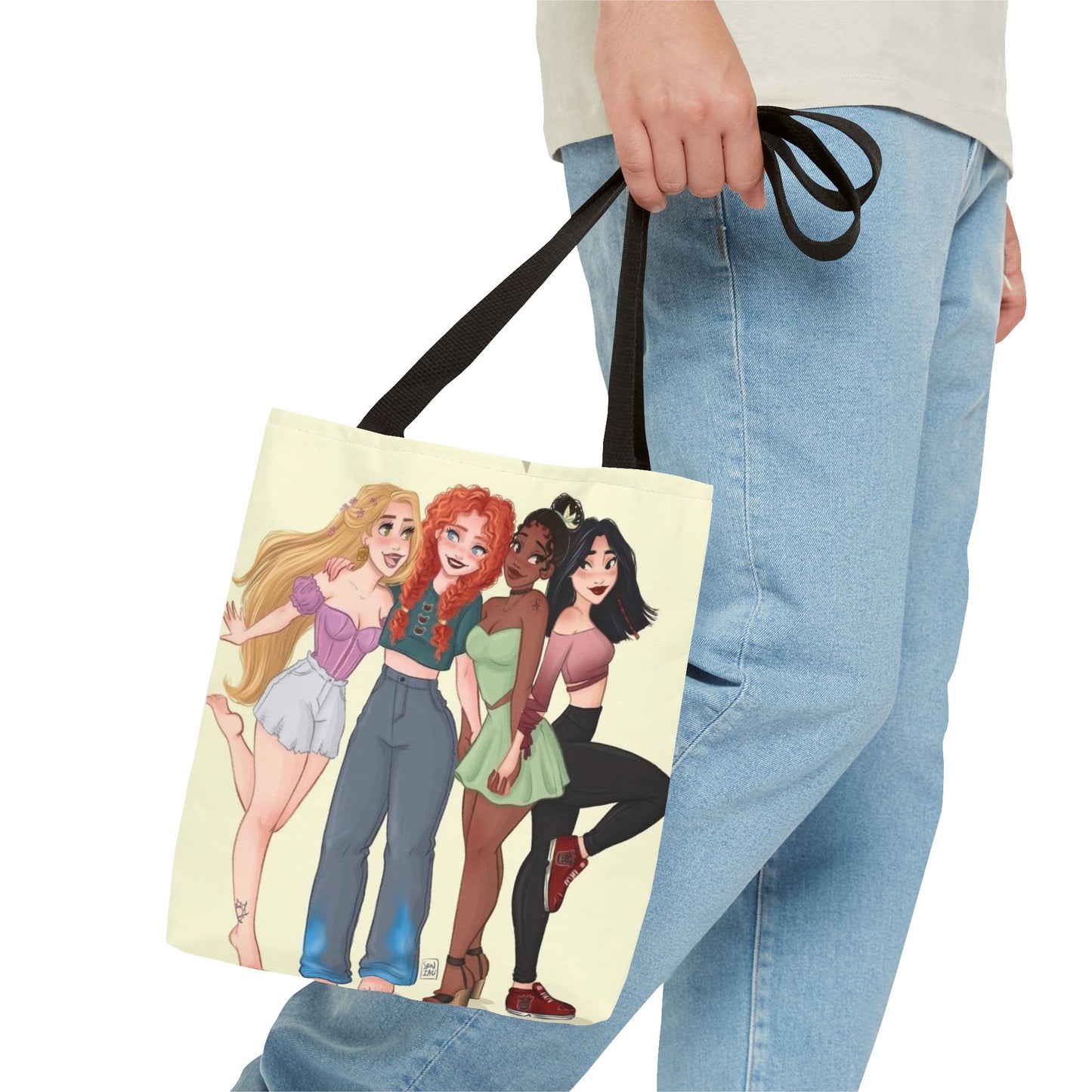 Charming Friendship Tote Bag, Perfect Gift for Friends, Girls' Day Out, Casual Carryall, Eco-Friendly Shopper, Fun Illustration