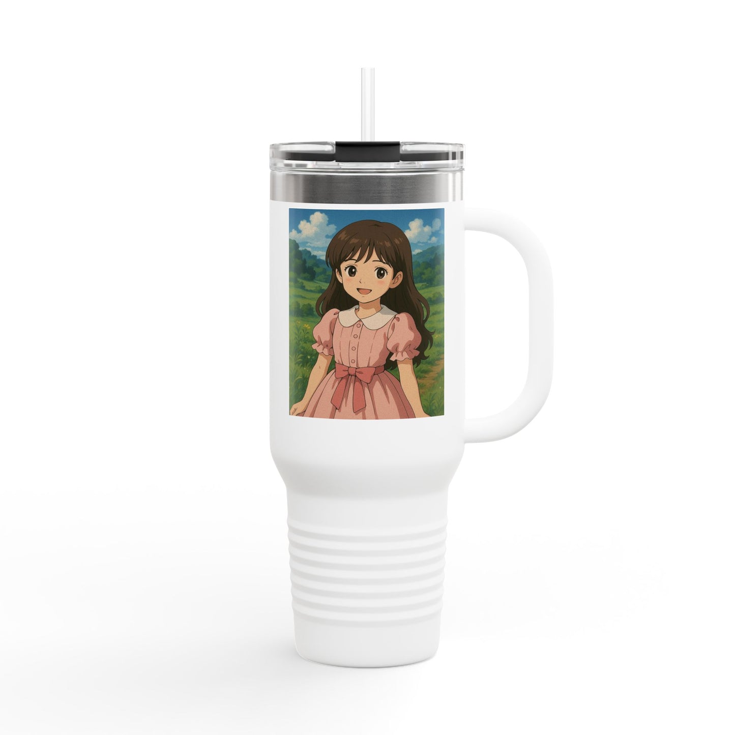 Artistic Insulated Travel Mug, 40oz - Cute Character Design, Perfect for Tea and Coffee Lovers, Unique Gift for Birthdays, Travel and Home