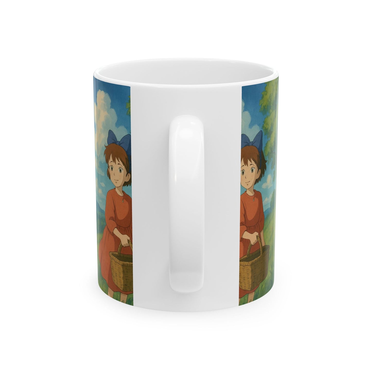 Whimsical Ceramic Mug for Nature Lovers, Cute Anime-inspired Coffee Cup, Gift for Friends, Cozy Vibes, 11oz, 15oz