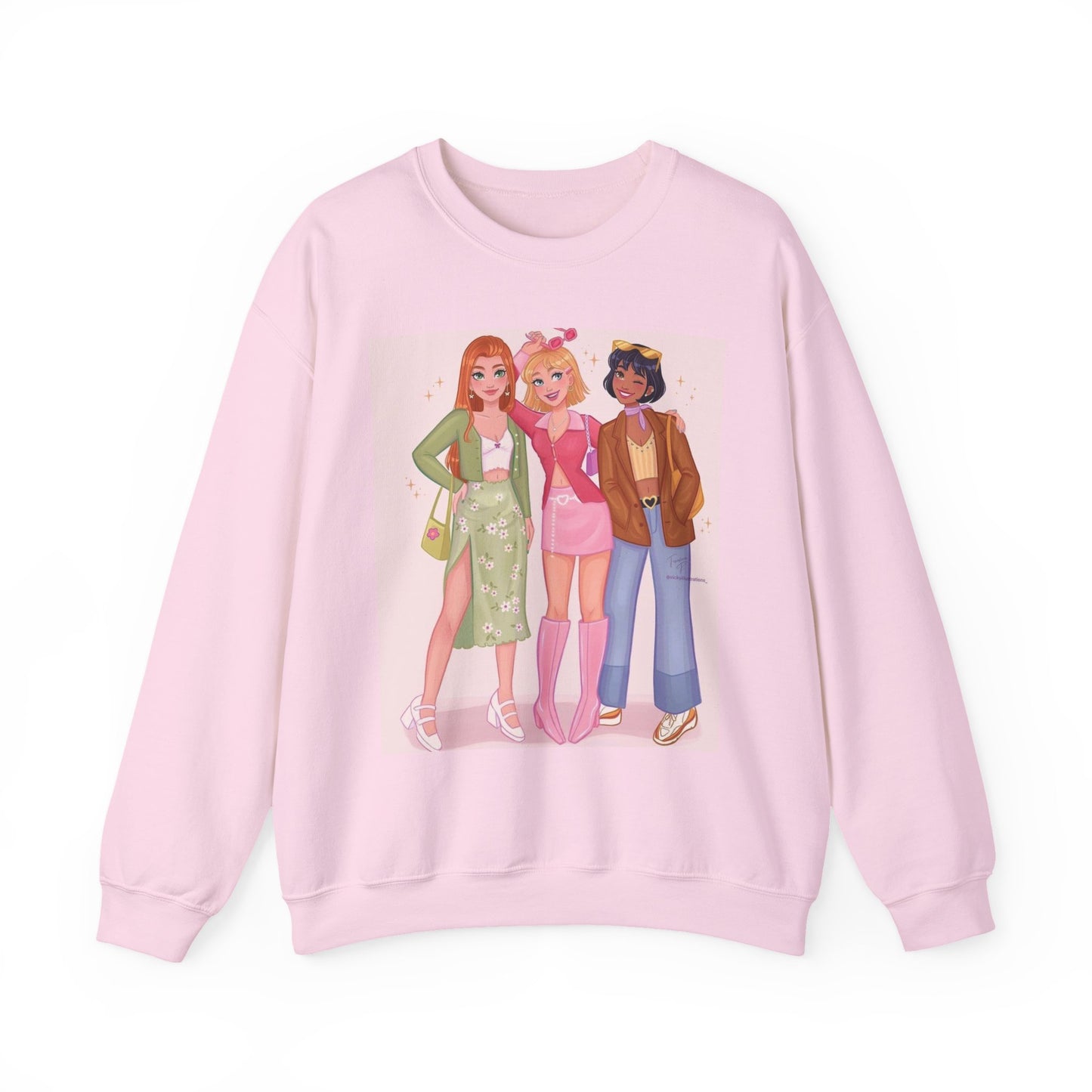 Chic Cartoon Crewneck Sweatshirt | Trendy Graphic Pullover, Suitable for Everyday Wear, Gift for Friends, Cozy Style, Cute Fashion