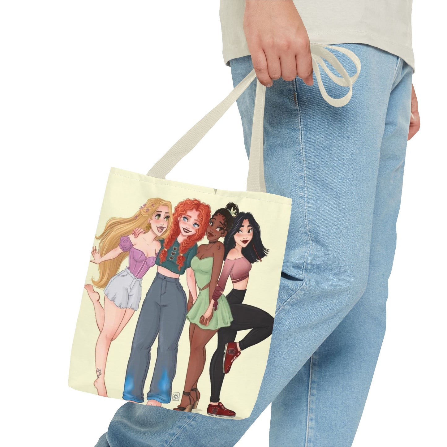 Charming Friendship Tote Bag, Perfect Gift for Friends, Girls' Day Out, Casual Carryall, Eco-Friendly Shopper, Fun Illustration