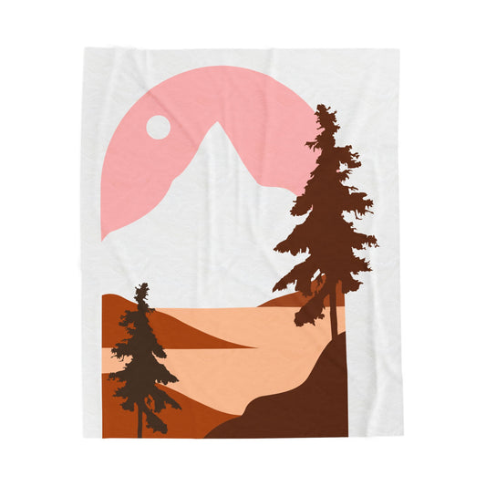 Nature-Inspired Velveteen Plush Blanket – Cozy Throw, Perfect for Home Decor, Gifting, Camping, or Movie Nights '