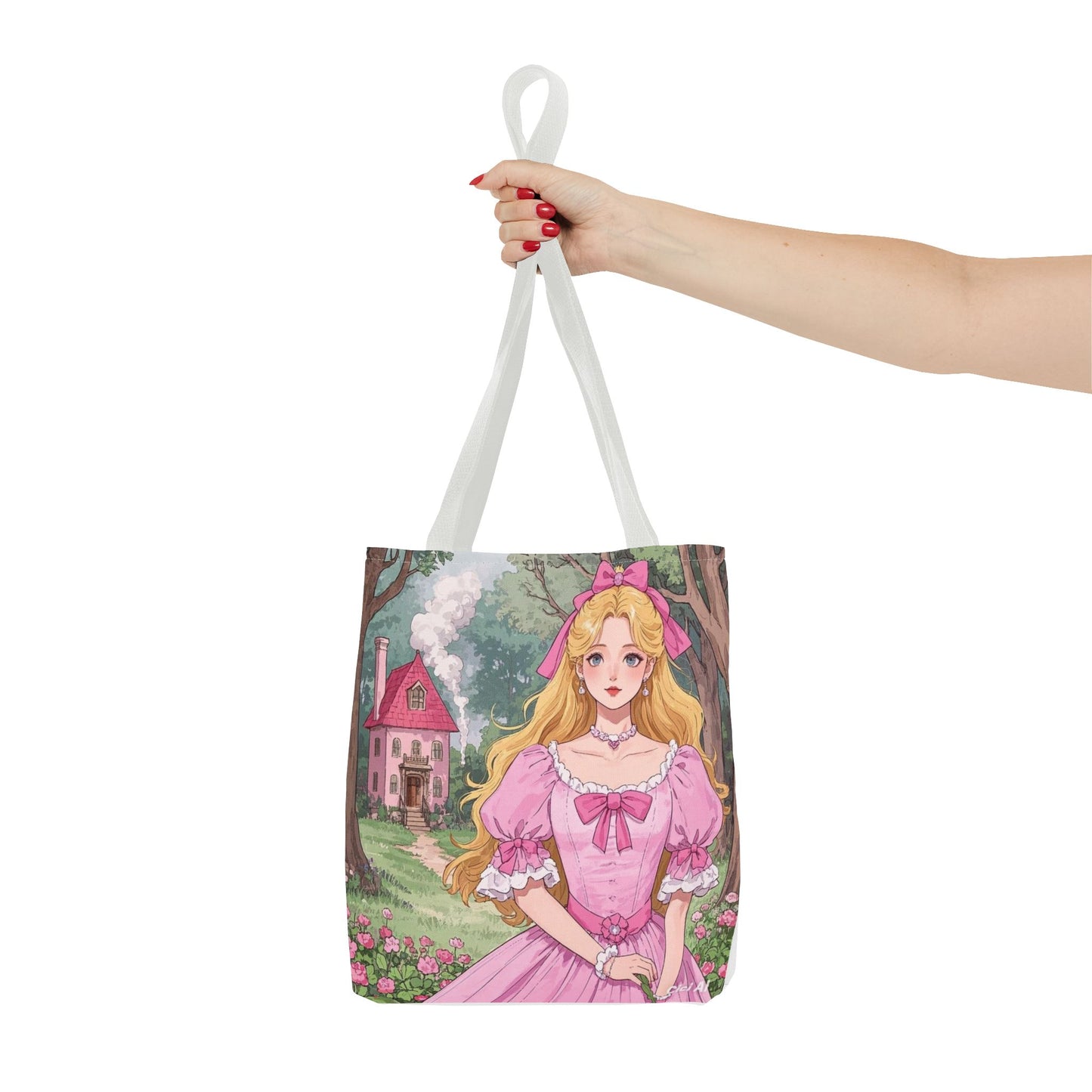 Charming Fairy Tale Tote Bag, Whimsical Pink Bag, Gift for Dreamers, Stylish Carryall for Everyday Use, Perfect for Parties and Events