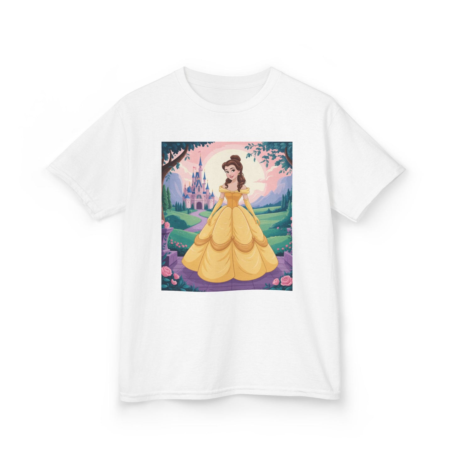 Princess Belle Kids Tee, Fairy Tale T-Shirt, Kids Cartoon Shirt, Gift for Little Girls, Disney-Themed Clothing, Birthday Tee
