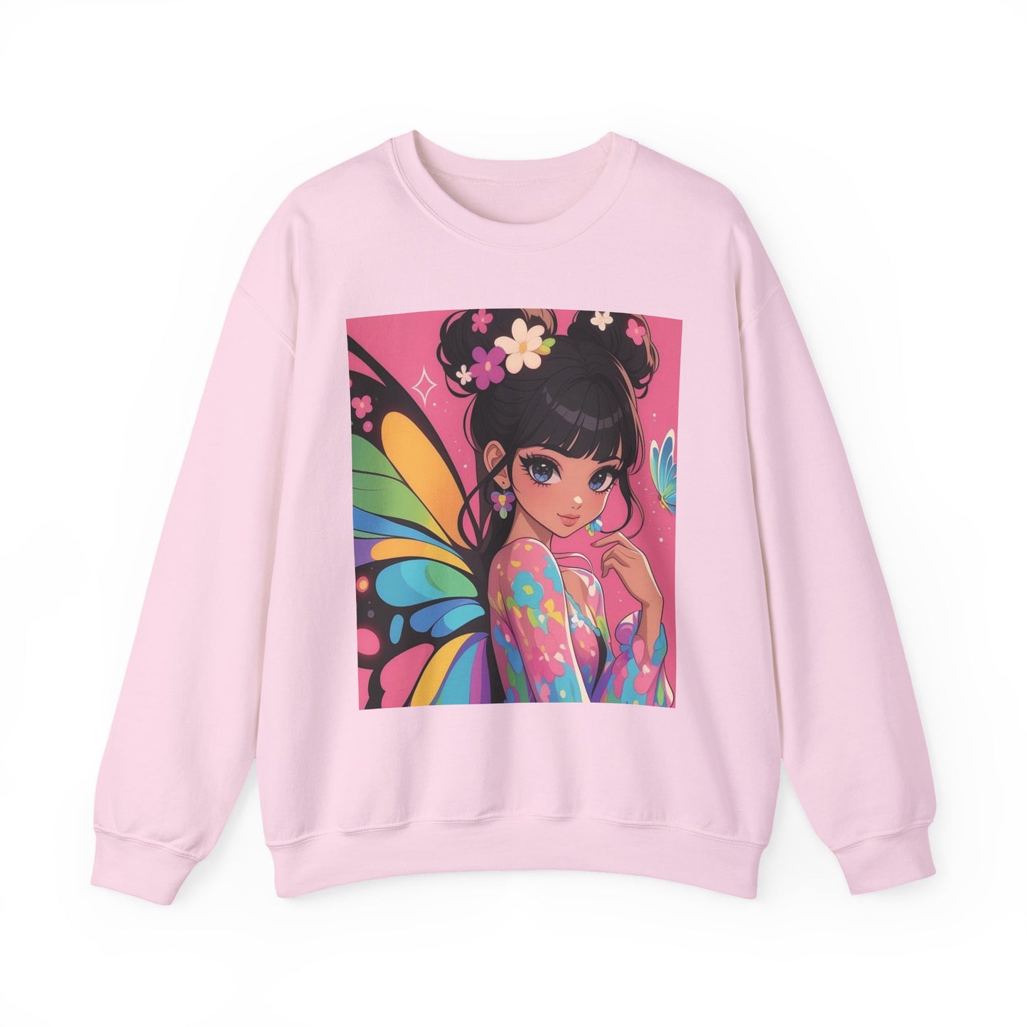 Colorful Butterfly Graphic Sweatshirt - Cozy Unisex Crewneck for Art Lovers, Casual Wear, Gift for Friends, Spring Fashion, Unique Gifts
