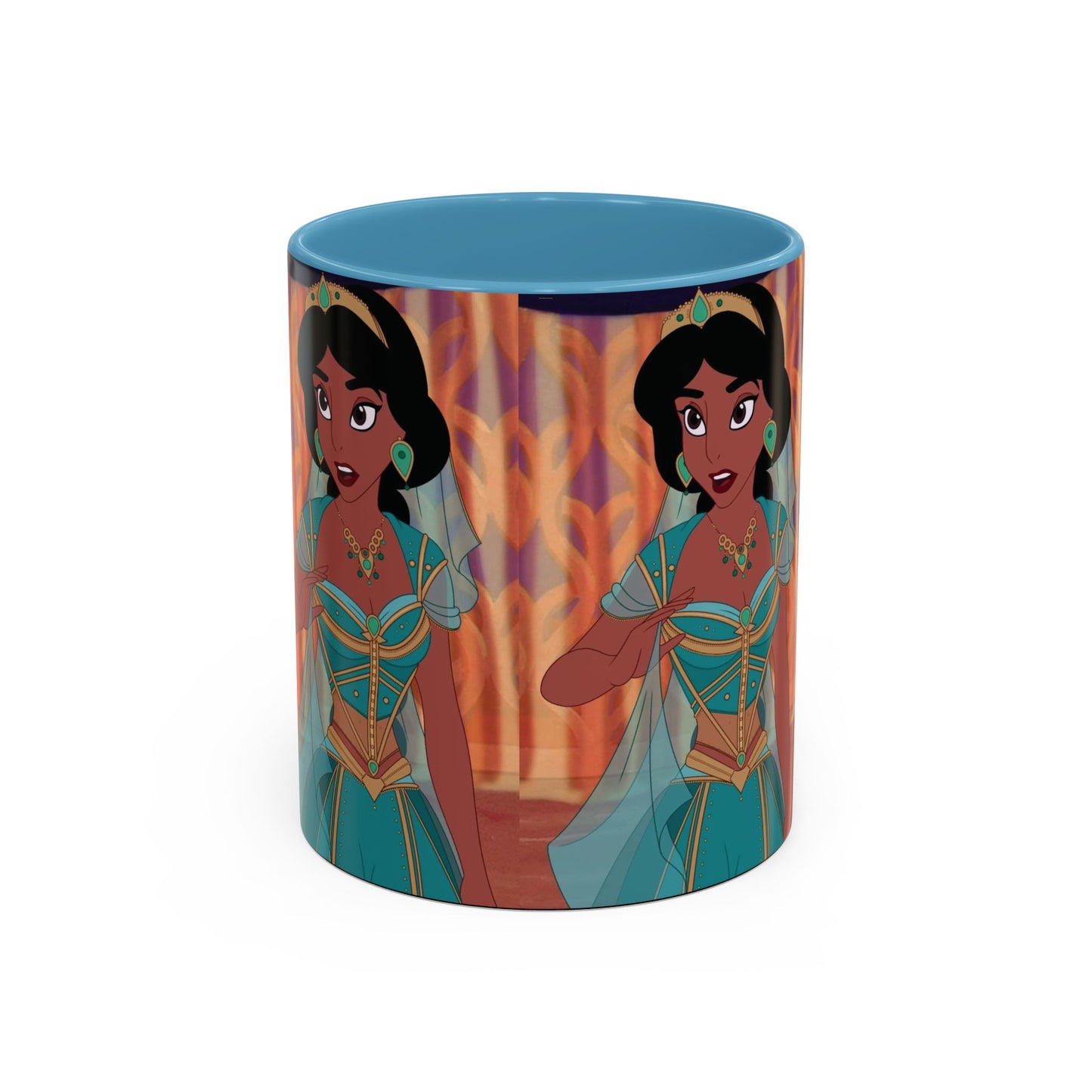 Jasmine Inspired Accent Coffee Mug, Cartoon Character Mug, Gift for Disney Fans, Unique Ceramic Coffee Cup, 11oz and 15oz Options