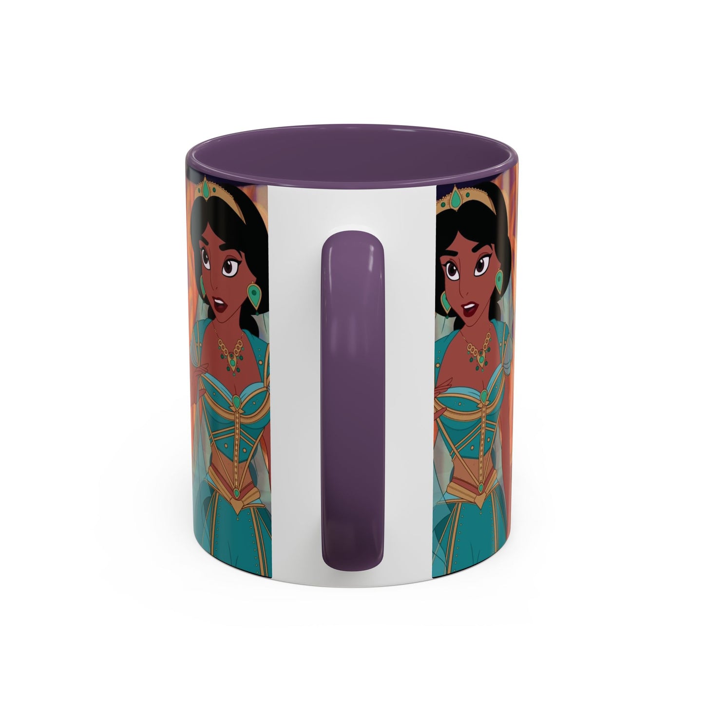 Jasmine Inspired Accent Coffee Mug, Cartoon Character Mug, Gift for Disney Fans, Unique Ceramic Coffee Cup, 11oz and 15oz Options