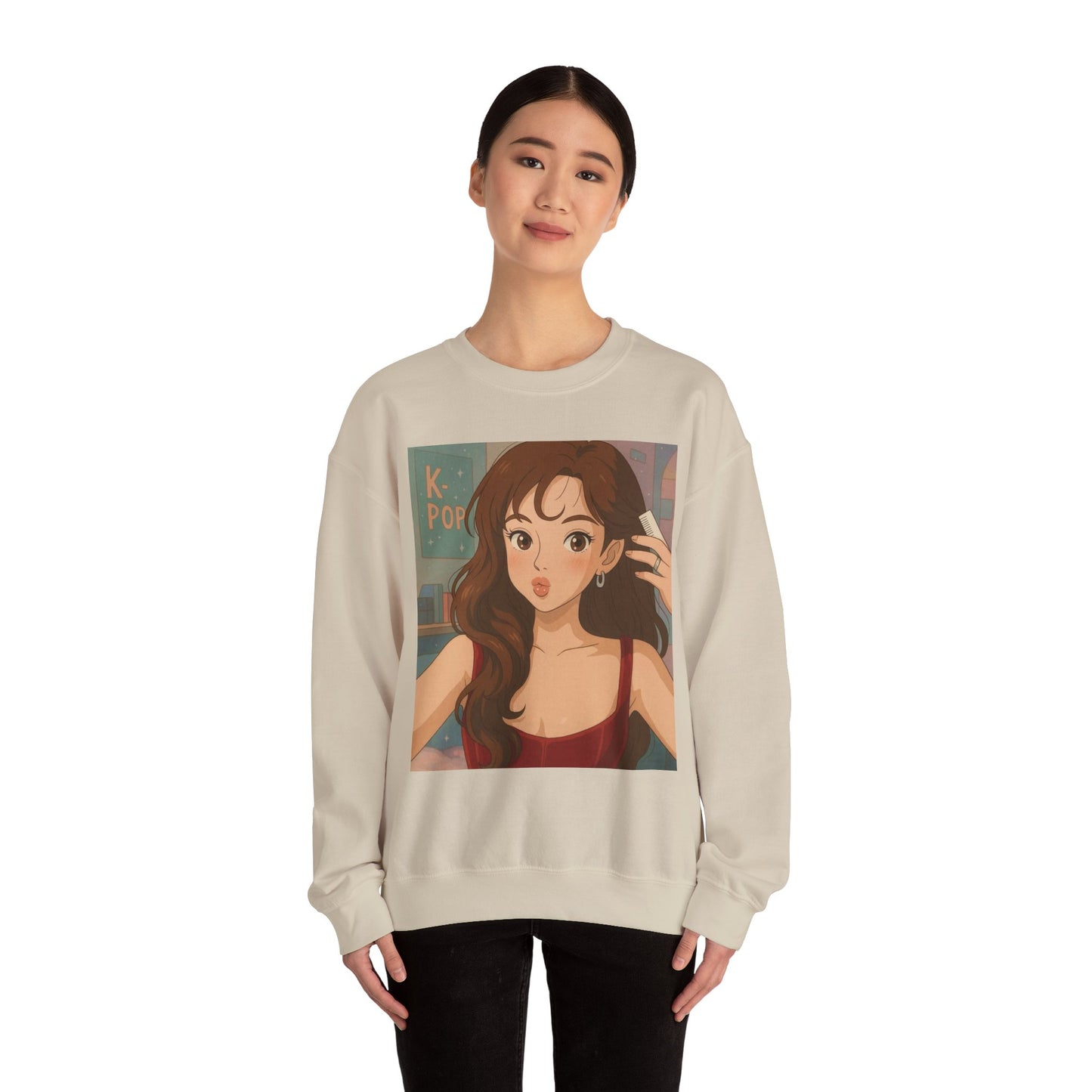 K-Pop Inspired Crewneck Sweatshirt, Cozy Pullover, Casual Sweatshirt, Perfect Gift for Fans, Trendy Aesthetic Fashion, Comfy Everyday Wear