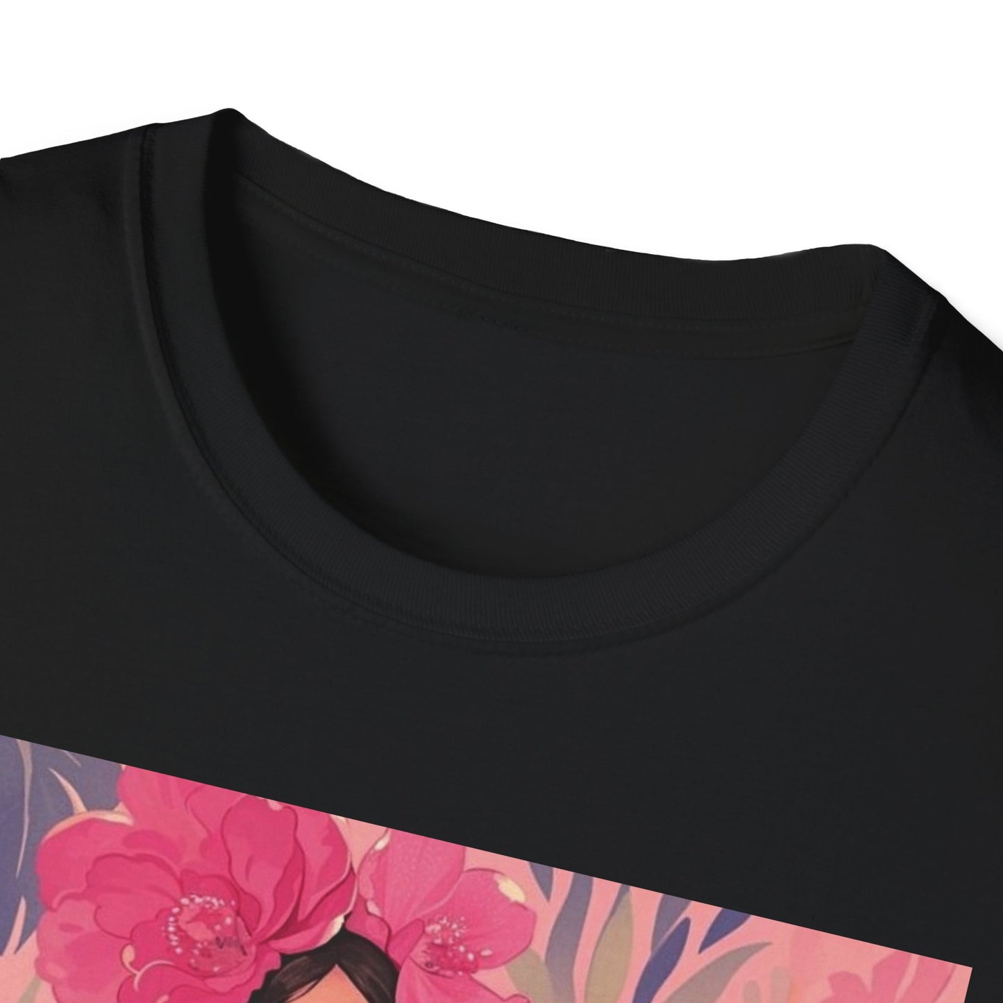 Flower Girl Artwork Unisex Softstyle T-Shirt, Cute Graphic Tee, Gift for Her, Casual Wear, Spring Fashion, Artist Design