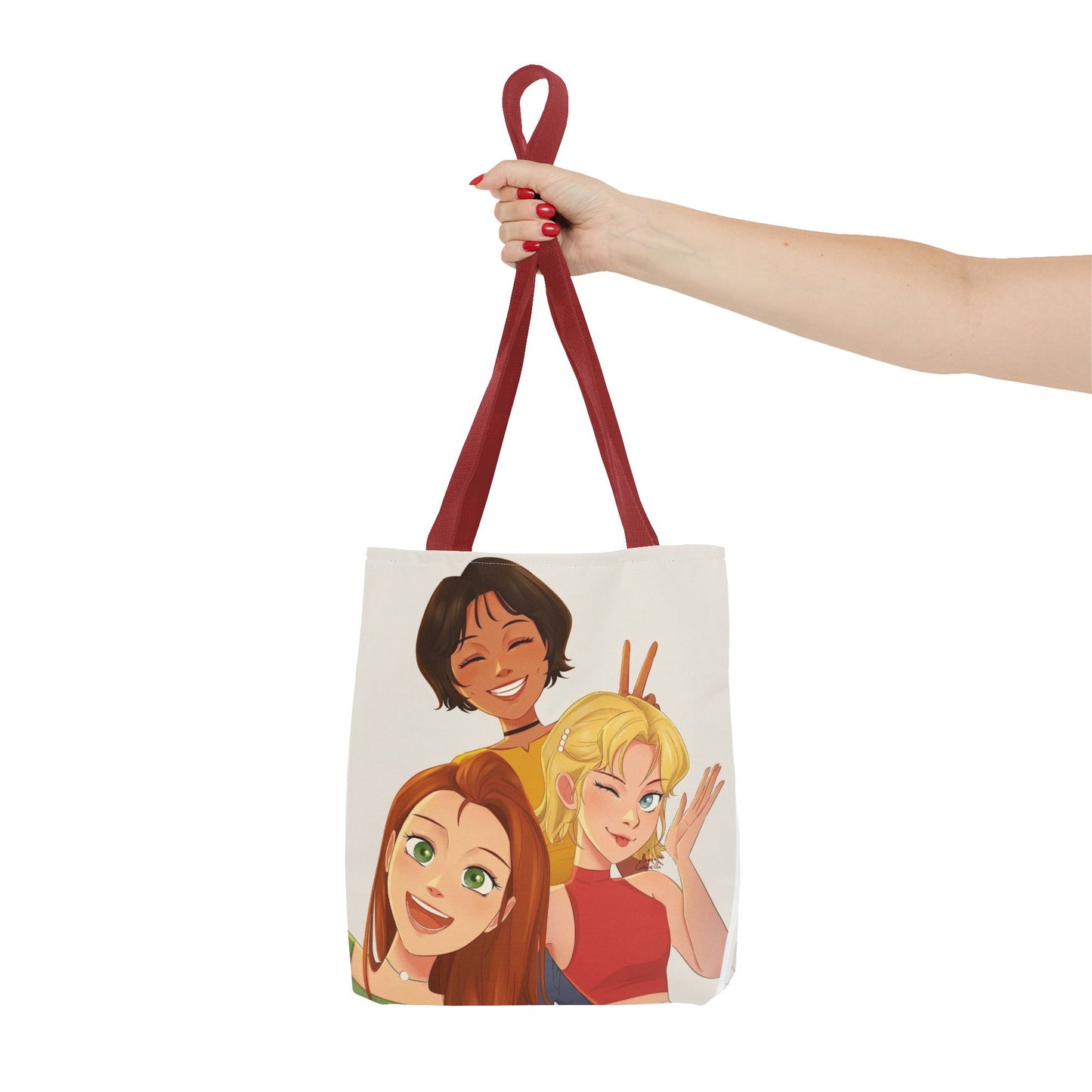 Vibrant Friendship Tote Bag, Girls' Day Out Bag, Cute Gift for Friends, Everyday Shopper, Travel Tote, Festival Bag