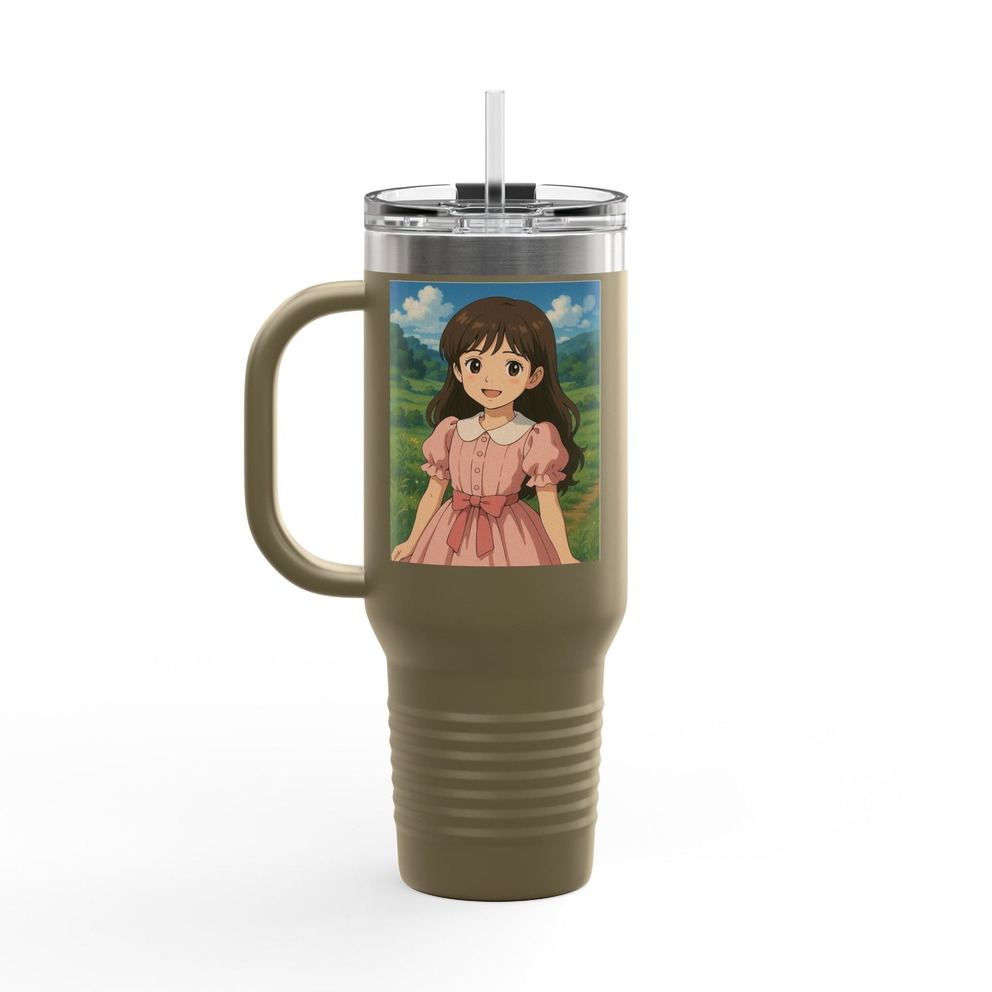 Artistic Insulated Travel Mug, 40oz - Cute Character Design, Perfect for Tea and Coffee Lovers, Unique Gift for Birthdays, Travel and Home