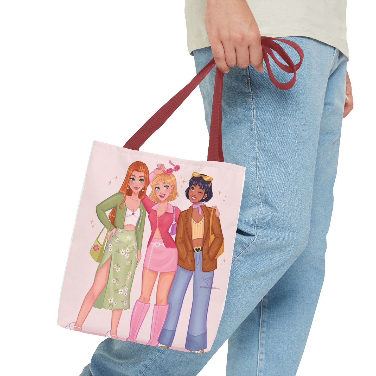 Chic Friendship Tote Bag - Stylish Grocery Bag, Beach Bag, Gift for Friends, Art Print Tote, Cute City Bag