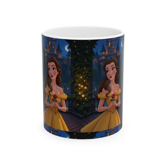Enchanted Belle Ceramic Mug | Disney Inspired Gift, Cute Coffee Cup, Fantasy Lover's Kitchenware, Birthday Present, Everyday Use