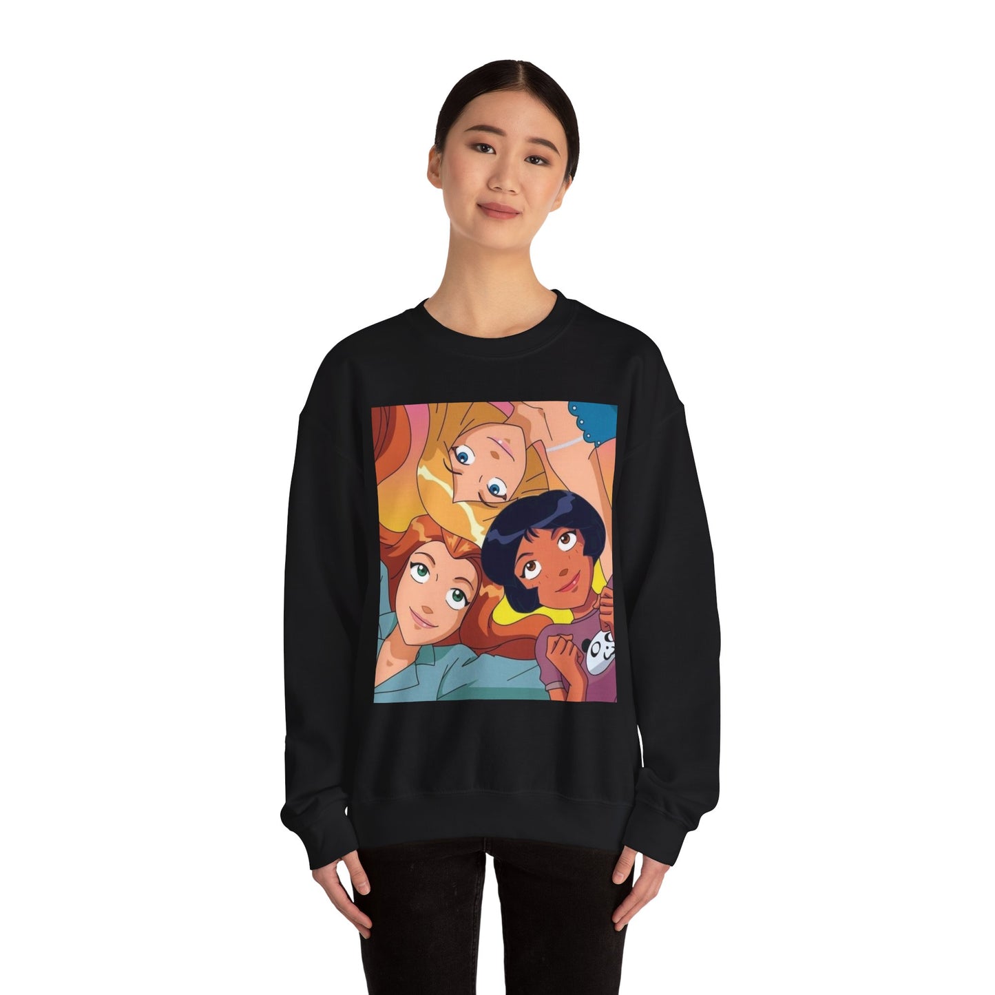 Colorful Cartoon Crewneck Sweatshirt - Cozy Gift for Friends, Casual Wear, Studio Lounge, Character Lover, Fun Fashion